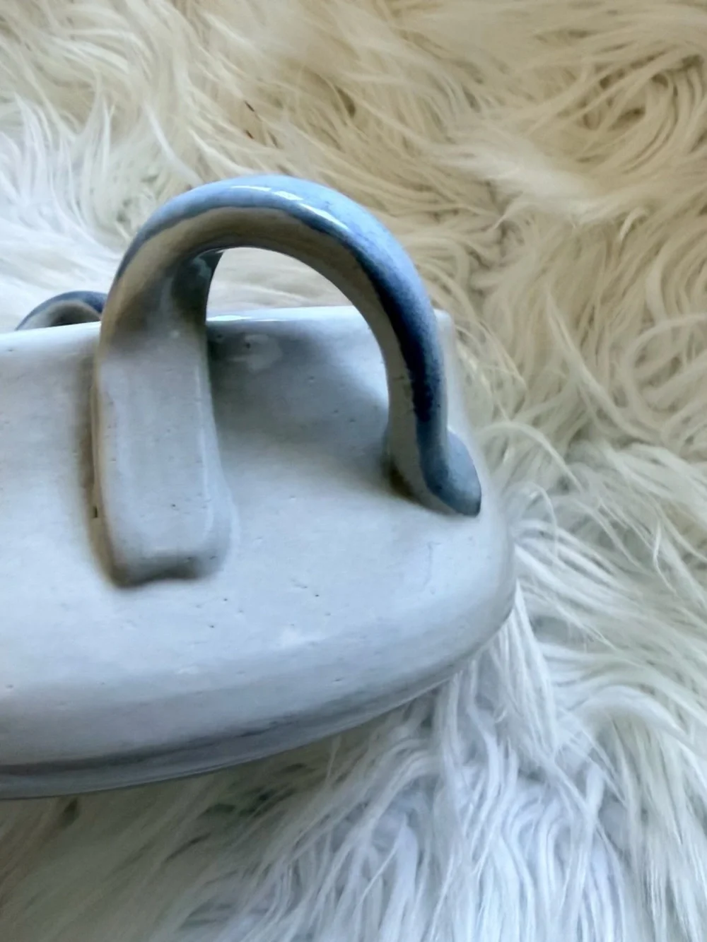 2 Vintage Mini Mount Ware Hot Cold Dip Bowl Set Stoneware Microwave Safe Blue